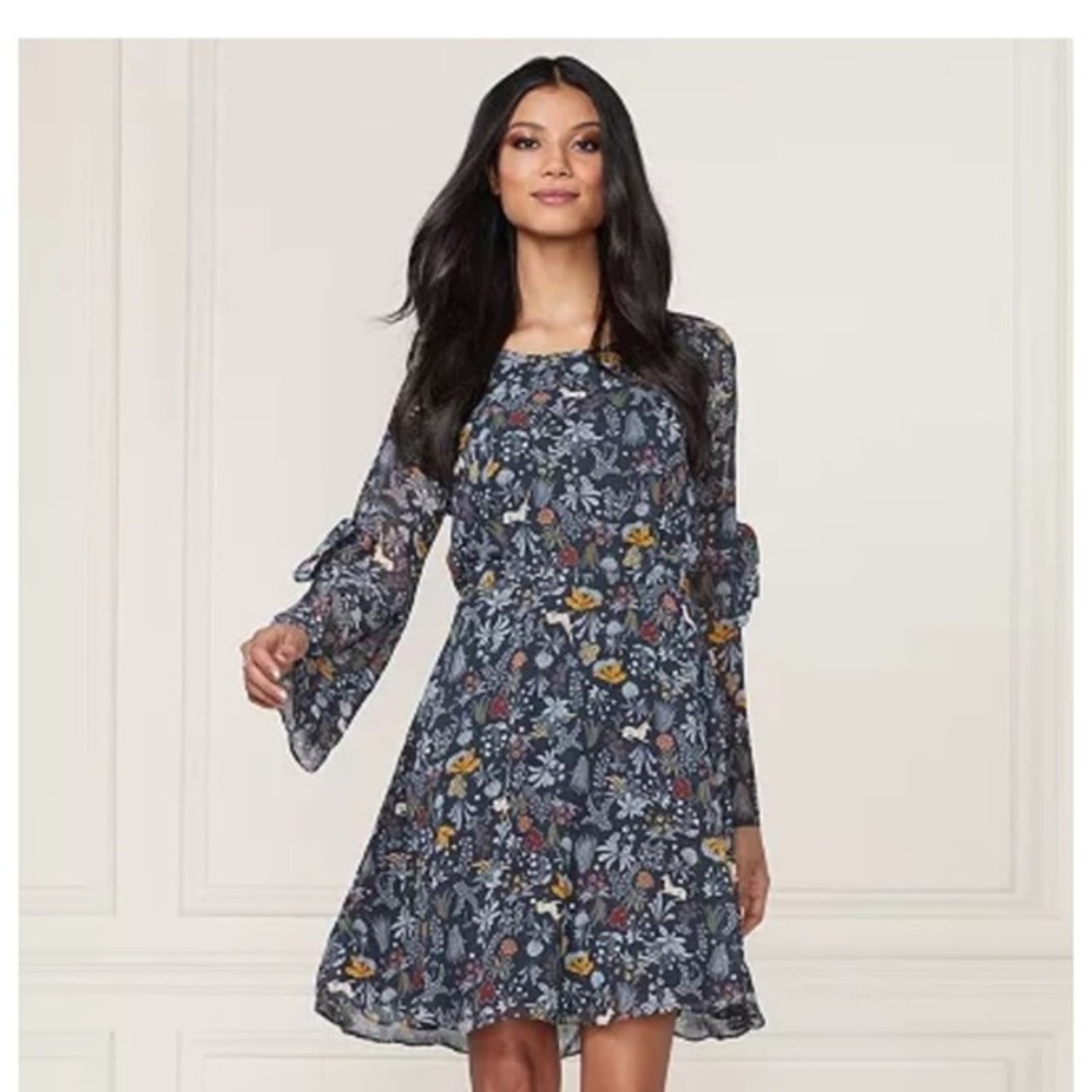 Lauren Conrad cute flowy floral dress‎ xs sheer lightweight wedding casual